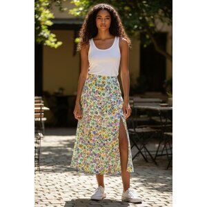 RESA Floral Midi Slit Hem Skirt Size X Small